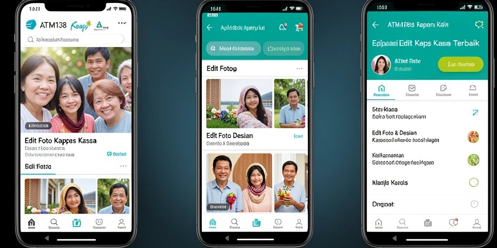 Tampilan antarmuka aplikasi ATM138 dengan fitur editing foto kertas kaca.