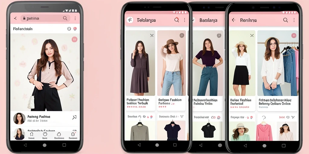 Tampilan antarmuka FO8 yang menarik untuk belanja fashion.