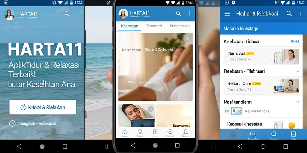 Tampilan antarmuka HARTA11 yang menarik dan fungsional untuk Tidur & Relaksasi.