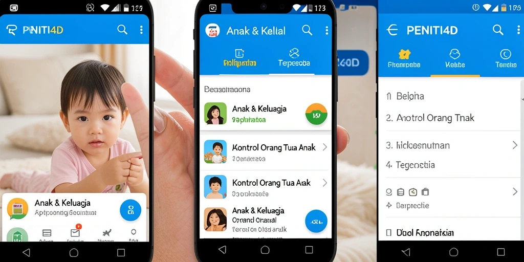 Antarmuka aplikasi PENITI4D untuk kontrol orang tua yang efektif.
