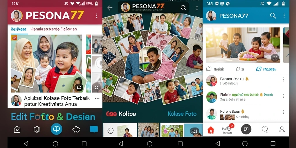 Antarmuka PESONA77 yang memudahkan pembuatan kolase foto.