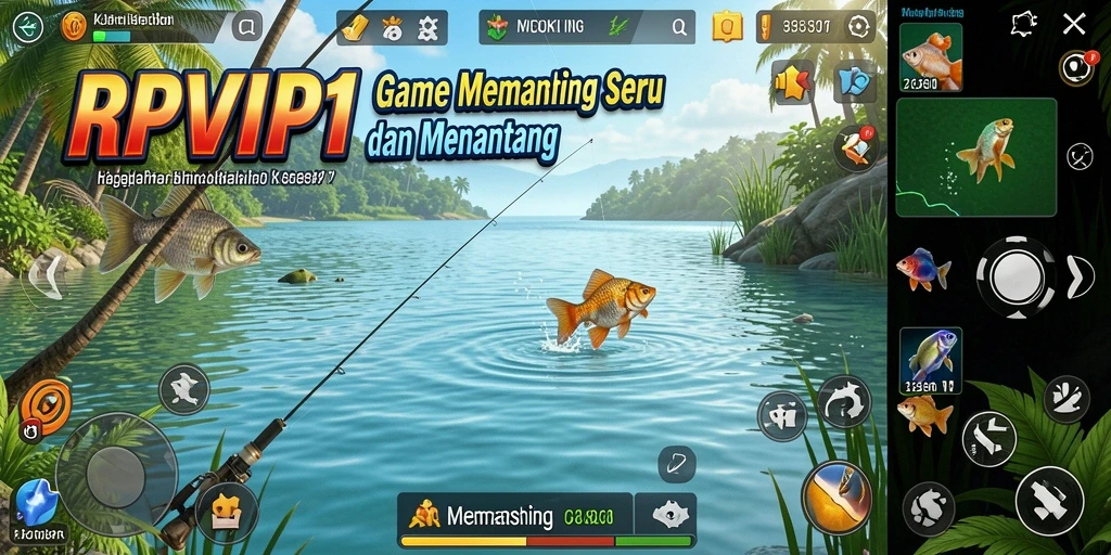 Tampilan antarmuka RPVIP1 yang menarik dengan grafis memancing yang memukau.