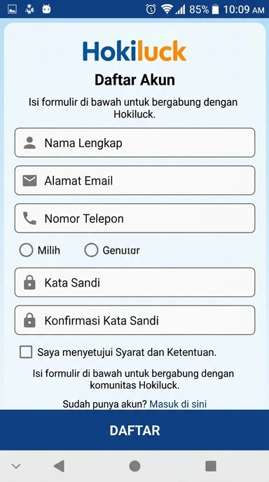 Buat Akun Baru di Hokiluck dengan Mudah dan Cepat